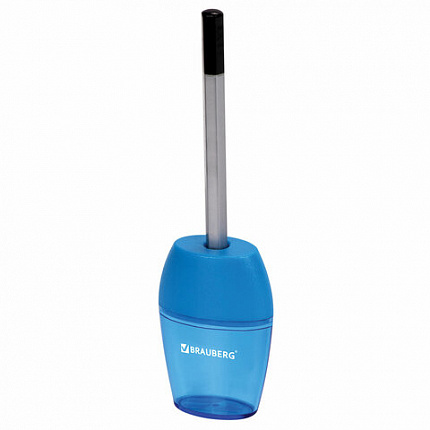 Точилка BRAUBERG "Diamond", с контейнером, овальная, в дисплее, ассорти, 222491