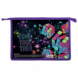 Папка для труда на молнии BRAUBERG А4, 2 отделения, органайзер, "Come together", 270977