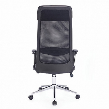 Кресло офисное BRABIX "Flight R EX-541", хром, экокожа, сетка, черное, 532516