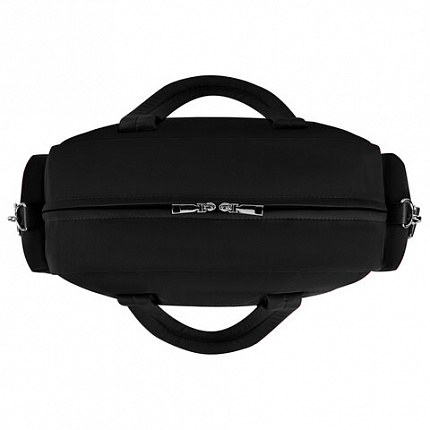 Сумка дорожная HEIKKI HANDY (ХЕЙКИ), карман на молнии, багажная лента, черная, 43х16х30 см, 273873