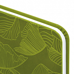 Еженедельник датированный 2026 МАЛЫЙ ФОРМАТ 95х155 мм, А6, BRAUBERG "Foliage", под кожу, зеленый, 117198