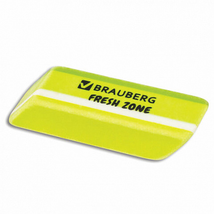 Ластик большой BRAUBERG "Fresh Zone", 60х18х12 мм, цвет ассорти, прямоугольный, скошенный, 228717