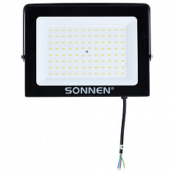 Прожектор светодиодный 100 Вт, 6500 К, 8000 Лм, 100 м2, IP65, 250x178x27 мм, черный, SONNEN, 238415