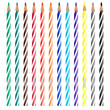 Карандаши цветные FUNSTER TWIST, 12 цветов, корпус со спиралью, ПВХ бокс, круглые, 182201