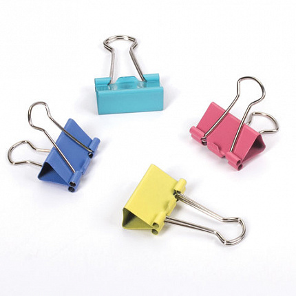 Зажимы для бумаг STAFF "Profit", КОМПЛЕКТ 12 шт., 32 мм, на 140 листов, цветные, картонная коробка, 225158