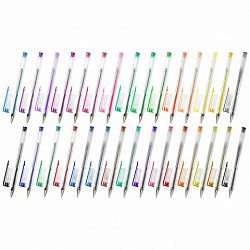 Ручки гелевые АРОМАТИЗИРОВАННЫЕ, НАБОР 30 ЦВЕТОВ, "FRUITS", линия письма 0,5 мм, BRAUBERG KIDS, 143823