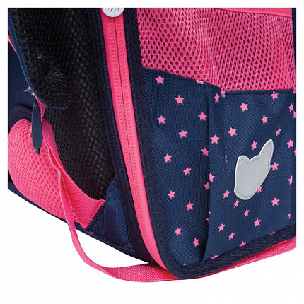 Ранец GRIZZLY эргономичная спинка, с брелоком, для девочек, "HAPPY ALWAYS", 35х26х16 см, RAl-294-1/1