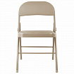 Стулья складные BRABIX "Golf Plus CF-003" КОМФОРТ, КОМПЛЕКТ 4шт., бежевый каркас, кожзам бежевый, 533033
