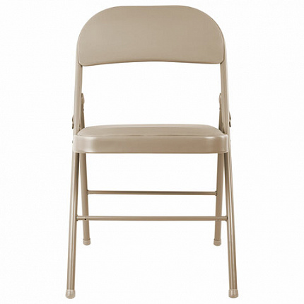 Стулья складные BRABIX "Golf Plus CF-003" КОМФОРТ, КОМПЛЕКТ 4шт., бежевый каркас, кожзам бежевый, 533033