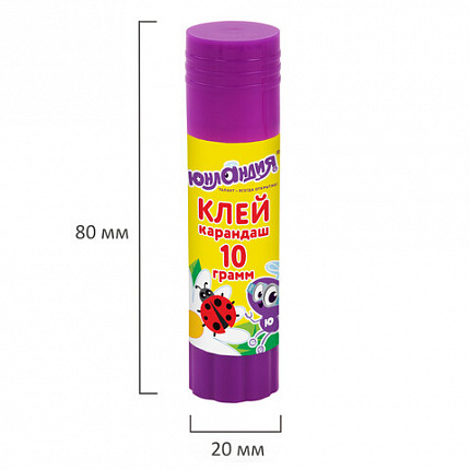 Клей-карандаш ЮНЛАНДИЯ "ЮНЛАНДИК И БОЖЬЯ КОРОВКА", 10 г, улучшенный, 271137