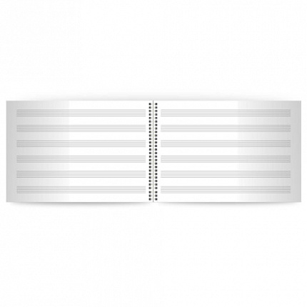 Тетрадь для нот А4, 24 л, обложка мелованный картон, горизонтальная, на гребне, BRAUBERG, "Котики", 404641