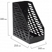Лоток вертикальный для бумаг BRAUBERG "MAXI-plus" (250х160х300 мм), сетчатый, черный, 237005