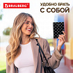 Обложка для паспорта натуральная кожа флоттер, принт "Сердечки", цвет черный, BRAUBERG, 238867