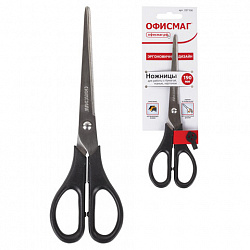 Ножницы ОФИСМАГ "Standard" 190 мм, классической формы, черные, 237100