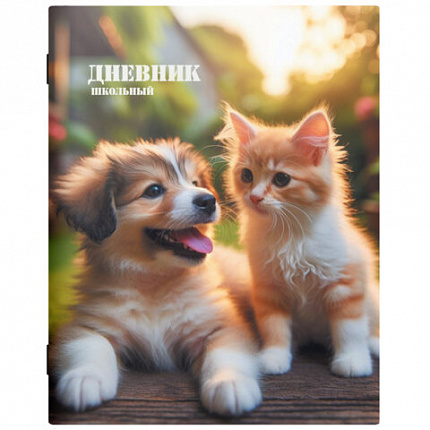 Дневник 1-11 класс 40 л., на скобе, ПИФАГОР, обложка картон, МИКС "Универсальный", 107139