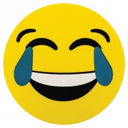 Стиратели магнитные для магнитно-маркерной доски ЮНЛАНДИЯ "Смайлик", 50 мм, КОМПЛЕКТ 4 ШТ., желтые, с рисунком, 237504