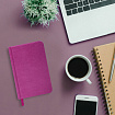 Ежедневник недатированный МАЛЫЙ ФОРМАТ 100x150 мм, А6, BRAUBERG Iguana под кожу, 160 л., розовый, 114469