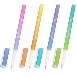 Ручка шариковая BRAUBERG SOFT TOUCH GRIP "GRADE PASTEL", СИНЯЯ, мягкое покрытие, ассорти, узел 0,7 мм, 143711