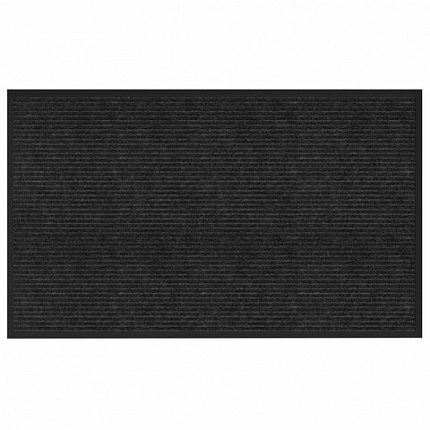 Коврик придверный 90х150 см, ЧЕРНЫЙ, влаго-грязезащитный, 450 г/м2, ребристый, PRIMILA (ПРИМИЛА) EXTRA, 701031