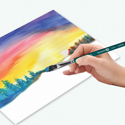 Кисти художественные набор 15 шт + мастихин в пенале, синие, синтетика, BRAUBERG ART