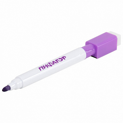 Маркеры стираемые 2 мм на магните со стирателем для белой доски НАБОР 8 ЦВЕТОВ, ПИФАГОР, 152562