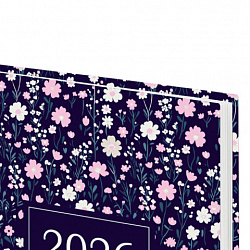 Ежедневник датированный 2026 145х215 мм, А5, STAFF, ламинированная обложка, "Flowers", 117318