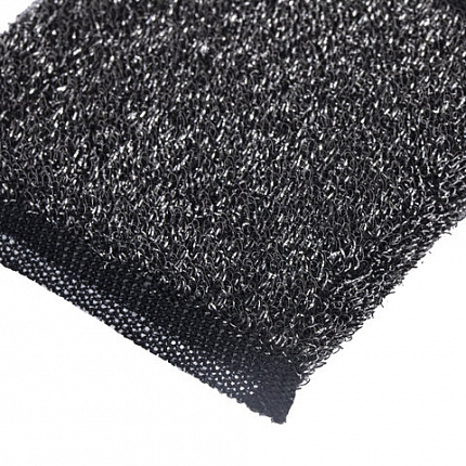 Губка-скрабер 11х10х1,5 см, поролон + металлическая оплетка, КОМПЛЕКТ 4 штуки, посуда, уборка, LAIMA, 700059