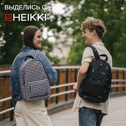Рюкзак HEIKKI POSITIVE (ХЕЙКИ) универсальный, карман-антивор, "Houndstooth", 42х28х14 см, 273857