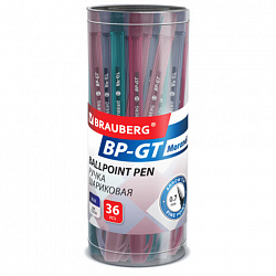 Ручка шариковая BRAUBERG BP-GT MORANDI, СИНЯЯ, корпус ассорти, пишущий узел 0,7 мм, линия письма 0,35 мм, 144504
