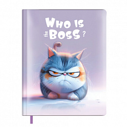 Дневник 1-11 класс 48 л., обложка кожзам (твердая с поролон), 3D-элемент, BRAUBERG, "Суровый кот", 107221