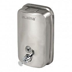 Дозатор для жидкого мыла LAIMA BASIC, 1 л, нержавеющая сталь, зеркальный, 601796