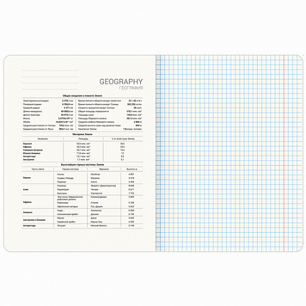 Тетрадь предметная VINTAGE 48 л., SoftTouch, ГЕОГРАФИЯ, клетка, подсказ, BRAUBERG, 405152