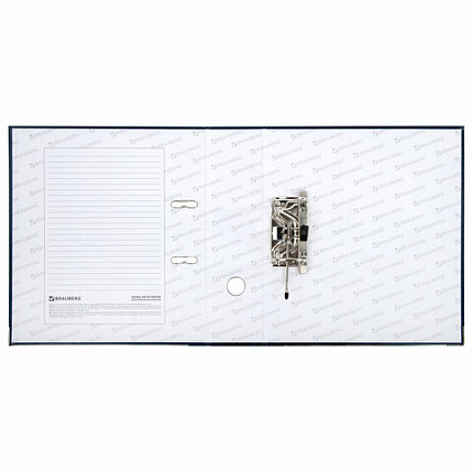 Папка-регистратор BRAUBERG с покрытием из ПВХ, 80 мм, с уголком, синяя (удвоенный срок службы), 227191