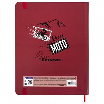 Дневник 1-11 класс 48 л., твердый, BRAUBERG, матовая ламинация, резинка, закладка-ляссе, с подсказом, "Мото", 107236