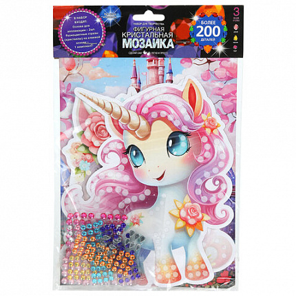 Алмазная мозаика детская АССОРТИ 10 видов, 17х23 см, на картоне, МУЛЬТИ АРТ, 5940