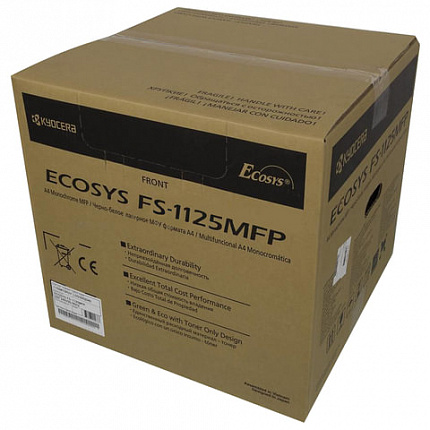 МФУ лазерное KYOCERA FS-1125MFP "4 в 1", А4, 25 стр./мин., 20000 стр./мес, ДУПЛЕКС, АПД, сетевая карта, 1102M73RU2