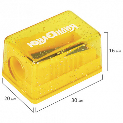 Точилка ЮНЛАНДИЯ "Космо Мини", с контейнером, пластиковая, корпус ассорти, 228459