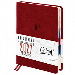 Ежедневник датированный 2027 B6 125х173мм GALANT Vivid, под кожу, красный, 117861