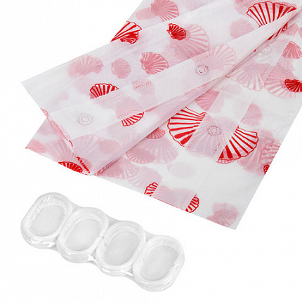 Шторка для ванной PEVA, 180х180 см, кольца в комплекте, дизайн ассорти, МОРЕ, WBZ (ВБЗ), 700069