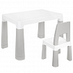 Стол детский + стул BRABIX KIDS CS-003, 2-7 лет, пластик белый + серый, 533292