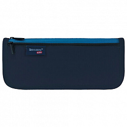 Пенал мягкий BRAUBERG KIDS, 2 отделения, полиэстер, "Dark blue", 22x10x6 см, 273551