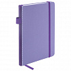 Блокнот А5 135x212 мм BRAUBERG "Edge", под кожу, резинка, держатель, 80 л., клетка, сиреневый, 117150