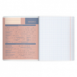 Тетрадь предметная MonoPastel 48 л., пластиковая обложка, ФИЗИКА, клетка, подсказ, BRAUBERG, 405511