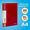 Папка 60 вкладышей BRAUBERG стандарт, красная, 0,8 мм, 228683