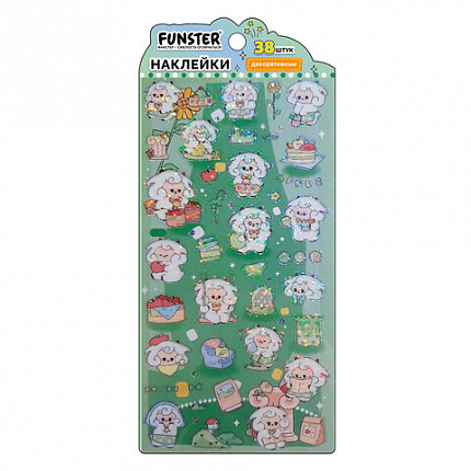 Наклейки декоративные "Веселый микс", 17,5х9 см, ассорти 6 видов, FUNSTER (ФАНСТЕР), 666094