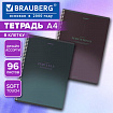 Тетрадь А4, 96 л., BRAUBERG, гребень, клетка, Soft Touch, "Peaceful" (микс в спайке), 405312