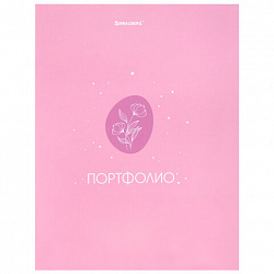 Папка-портфолио универсальная, 4 кольца, 20 файлов, 7БЦ матовая, BRAUBERG, "Gentle", 117558