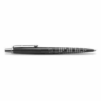 Ручка шариковая PARKER "Jotter New York Black CT", корпус черный лак, детали из нержавеющей стали, синяя, 2187554