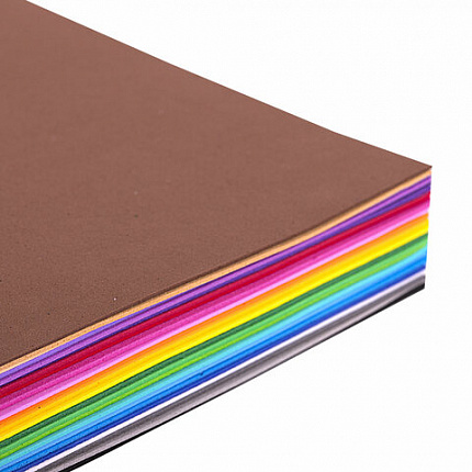 Пористая резина/фоамиран А4, 1 мм, НАБОР, 25 листов, 25 цветов, яркие цвета, ОСТРОВ СОКРОВИЩ, 665098