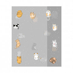 Обложки "CATS" для тетрадей и дневников, КОМПЛЕКТ 10 шт., ПЛОТНЫЕ, 210х350 мм, 110 мкм, FUNSTER (ФАНСТЕР), 274085